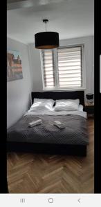 Posteľ alebo postele v izbe v ubytovaní Apartament u Kasi z widokiem na Zamek Malborski