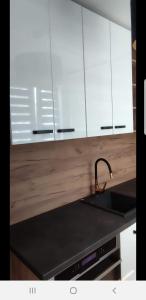 Kuchyňa alebo kuchynka v ubytovaní Apartament u Kasi z widokiem na Zamek Malborski