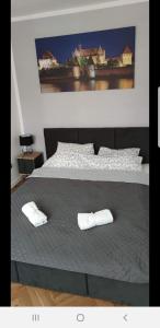 Posteľ alebo postele v izbe v ubytovaní Apartament u Kasi z widokiem na Zamek Malborski