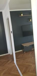 Televízia a/alebo spoločenská miestnosť v ubytovaní Apartament u Kasi z widokiem na Zamek Malborski
