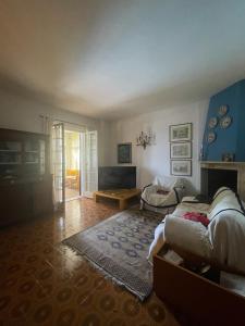 TV a/nebo společenská místnost v ubytování Villa con vista lago e piscina