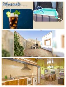 un collage de fotos de una casa y una piscina en Don Mauricio y periquines en Robledillo