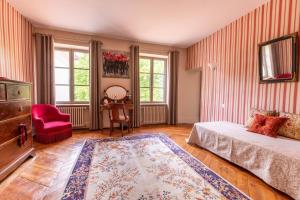 TV a/nebo společenská místnost v ubytování Château de Charmeil- Vichy chambres d'hôtes