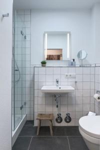 Et badeværelse på Haus Treibholz Apartment 6