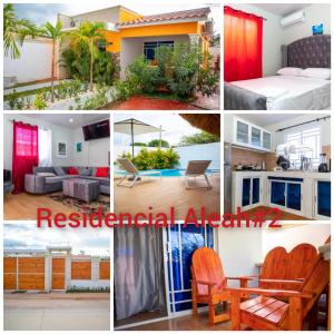 a collage of pictures of a resort at Villa confortable para 5 pesonas in Pedernales