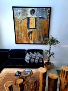 Posezení v ubytování Mykonian Art Homes - Casa Noe