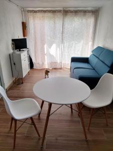 TV a/nebo společenská místnost v ubytování Appartement indépendant dans La Croix du Sud
