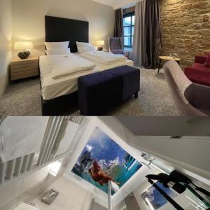 Postel nebo postele na pokoji v ubytování Hotel Bachmühle