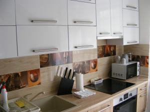 Kuchyňa alebo kuchynka v ubytovaní Furó-Lak 2 Apartman Hajdúszoboszló