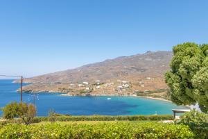 a view of a bay with boats in the water at Sail Inn in Agios Romanos