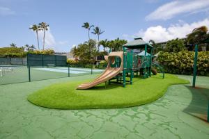 a playground with a slide on a tennis court at Cliffs 5205 Condo in Princeville