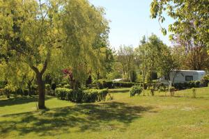 park z drzewem i RV w tle w obiekcie Camping le Frêche à l'Âne w mieście Pléboulle