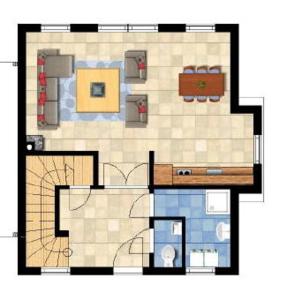 a floor plan of a small apartment with at Villapark Lipno Dreams - pet friendly in Lipno nad Vltavou
