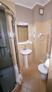 Koupelna v ubytování Carina Hotel