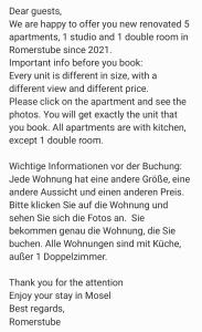 une lettre d'une momie à sa momie cite des textes des messages de textes. dans l'établissement Römerstube Apartments & rooms, à Ediger-Eller