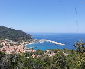 a view of a small island in the water at Blue Living-Borgo Antico in Marciana Marina