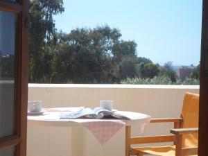 A balcony or terrace at Relax on Santorini