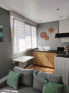 Kuchyň nebo kuchyňský kout v ubytování KALEE APPARTEMENT T2