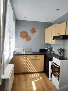 Kuchyň nebo kuchyňský kout v ubytování KALEE APPARTEMENT T2