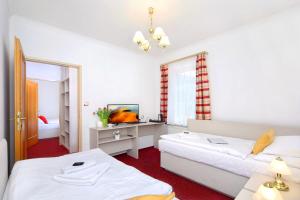 Posteľ alebo postele v izbe v ubytovaní Hotel Hradec
