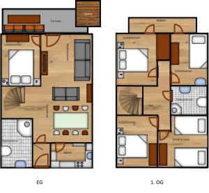Grundriss der Unterkunft Ferienhaus bei Zoe mit Sauna