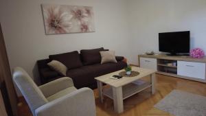 Televízia a/alebo spoločenská miestnosť v ubytovaní Apartment DINA