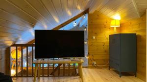 En tv och/eller ett underhållningssystem på Penthouse by the ski lift, 4 bedrooms, 2 living rooms