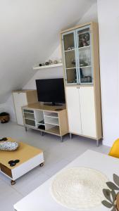 A television and/or entertainment centre at Oriñon Beach Apartment Még 22 kép