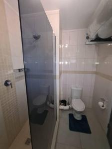 a bathroom with a toilet and a glass shower at Margate, Granada 303 in Margate