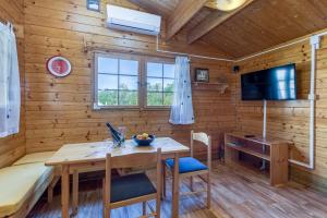 Televízia a/alebo spoločenská miestnosť v ubytovaní Cottage Lucas