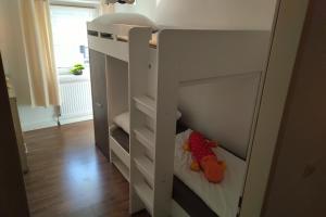 Postel nebo postele na pokoji v ubytování Haus am Soleweg