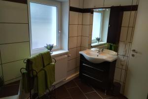 Koupelna v ubytování Haus am Soleweg
