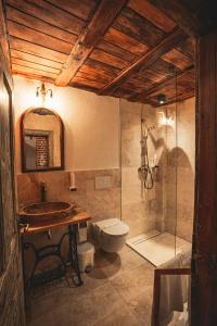 Ett badrum på Conacul Sfântul Sava Brancovici