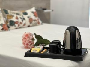 Cama o camas de una habitación en Hostal Rías Bajas