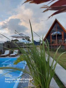 um resort com piscina e casa em Cabanas Bouganville em Monte das Gameleiras