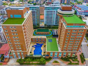 an overhead view of a building in a city at Hotel Dann Carlton Barranquilla y Centro de Convenciones in Barranquilla