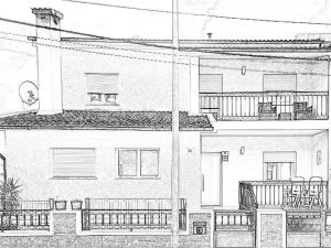 a black and white drawing of a building at Casa do Espadanal in Vila Real
