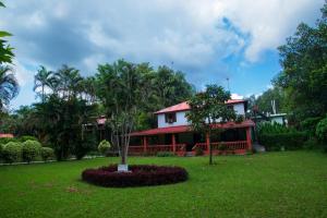 Um jardim no exterior de Chitwan Paradise Hotel