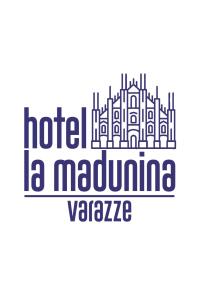 a label with the city of málaga mexico at HOTEL LA MADUNINA in Varazze