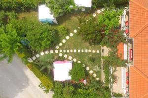 an overhead view of a garden with trees and plants at Angel Villa - Thassos Town in Limenas