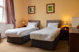 a hotel room with two beds and two lamps at The Buck in Richmond