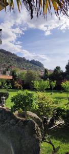 a view of a garden with trees and a house at Apartamento Tomela in Noja