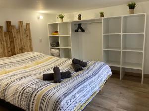 Postel nebo postele na pokoji v ubytování Appartement au cœur d'Espalion La Cabane du Lot