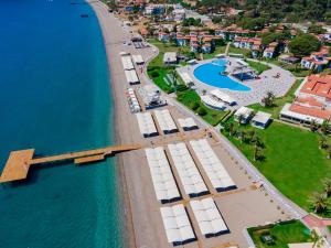 an aerial view of the beach and the ocean at Club Marco Polo - Premium All Inclusive in Kemer