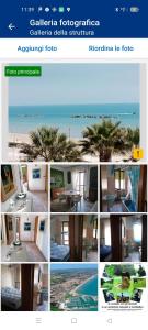 a collage of pictures of a beach and the ocean at Le Parasol in Porto San Giorgio