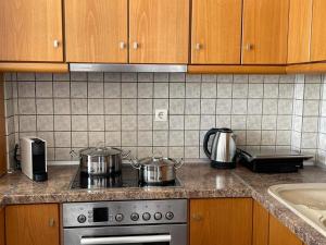 two pots on a stove in a kitchen at Nouvelle Vie Living in Potos