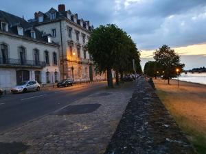 una calle con un edificio y un árbol enfrente en Studio Séquoia au pied du Château, en Saumur 8 fotos más