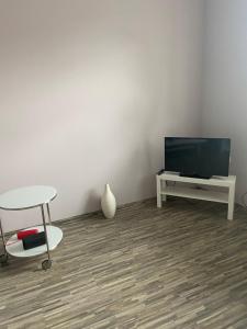 Televízia a/alebo spoločenská miestnosť v ubytovaní Apartament Centrum Msciwoja