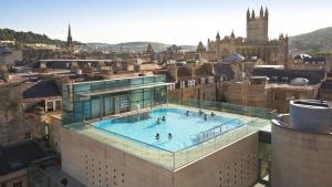 a swimming pool on the roof of a building at No.2 Bloom Apartments, Bath in Bath