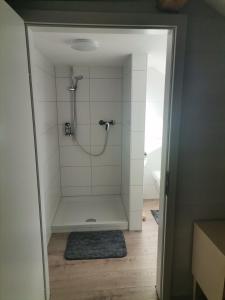 Koupelna v ubytování GästeZimmer im Altbau Dachgeschoss mit kleinem Bad WLAN, TV und Parkplatz